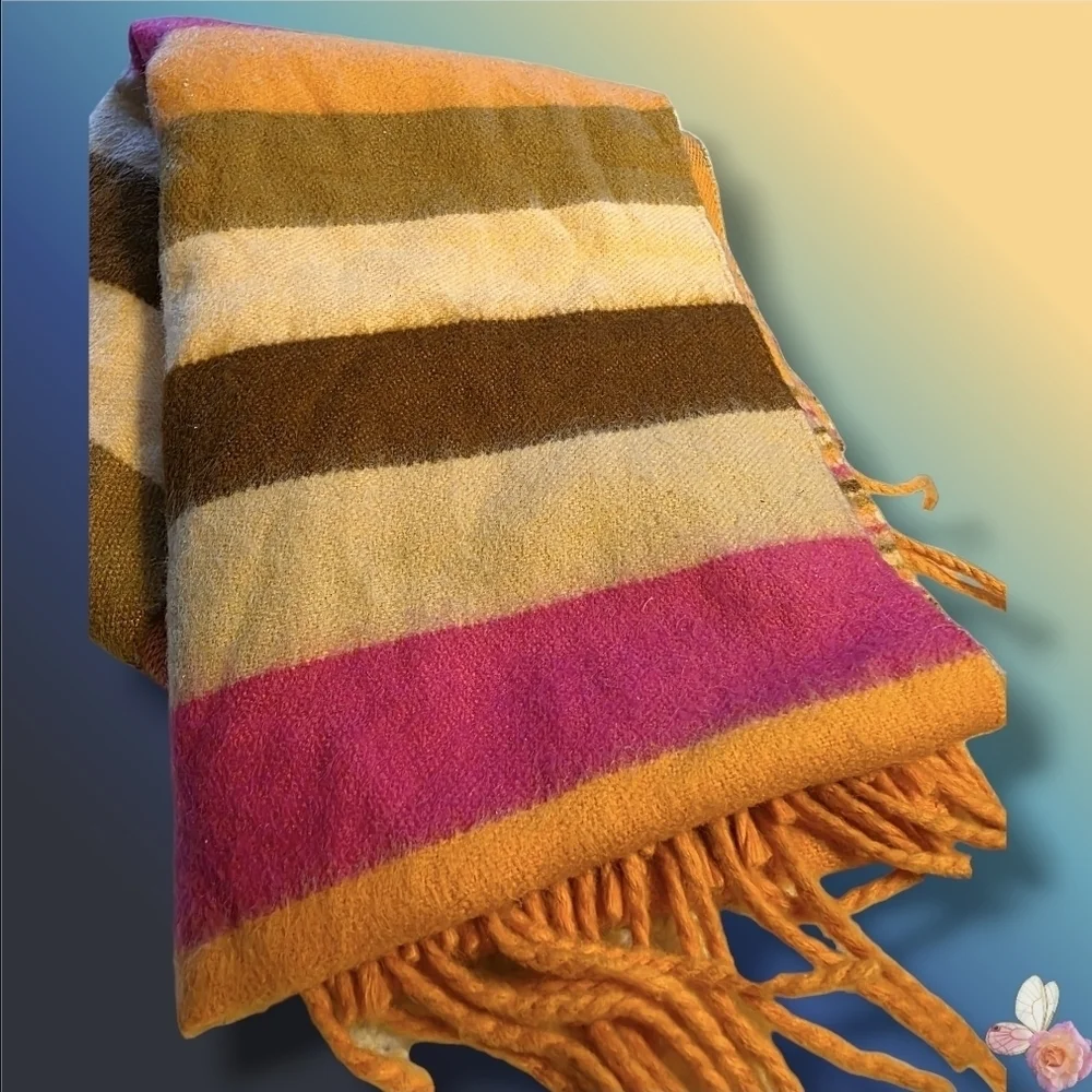 Scotland Cashmere Scarf Winter Set: Matching Pink Leather Gloves (Fit M)